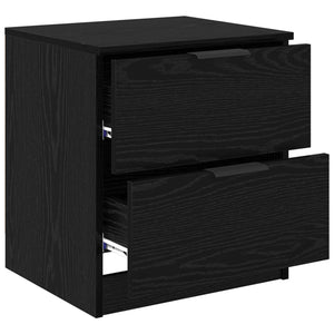 Κομοδίνο 2 pcs Μαύρη Οξυά 45 x 39 x 50 εκ. Επεξεργασμένο ξύλο - Pakobazaar