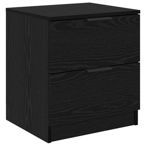 Κομοδίνο 2 pcs Μαύρη Οξυά 45 x 39 x 50 εκ. Επεξεργασμένο ξύλο - Pakobazaar