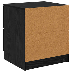 Κομοδίνο 2 pcs Μαύρη Οξυά 45 x 39 x 50 εκ. Επεξεργασμένο ξύλο - Pakobazaar