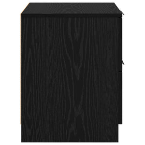 Κομοδίνο 2 pcs Μαύρη Οξυά 45 x 39 x 50 εκ. Επεξεργασμένο ξύλο - Pakobazaar