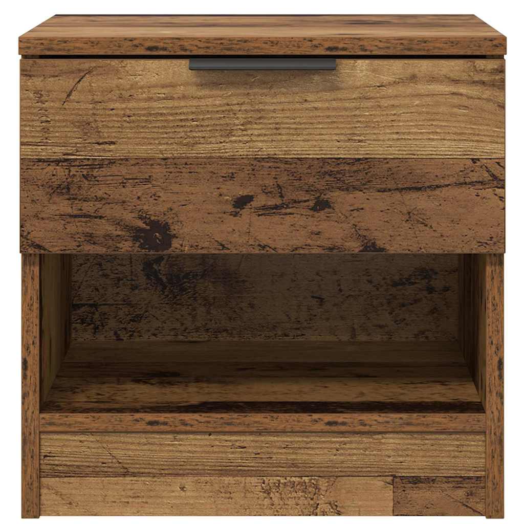 Ντουλάπι κρεβατιού με συρτάρι 2 pcs Παλιό ξύλο 40 x 39 x 40 εκ.