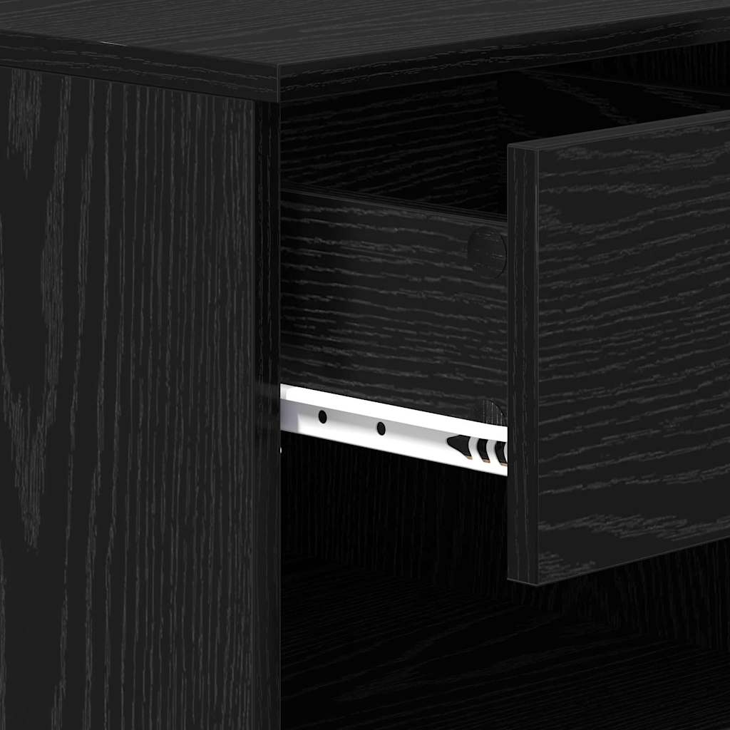 Ντουλάπι κρεβατιού με συρτάρι 2 pcs Μαύρη Οξυά 40 x 39 x 40 εκ.