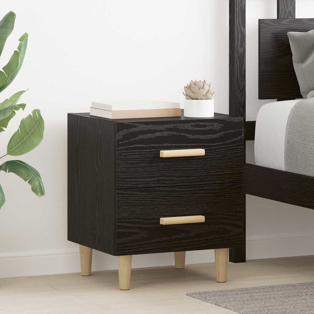 Ντουλάπι κρεβατιού με συρτάρι 2 pcs Μαύρη Οξυά 40 x 35 x 47.5cm