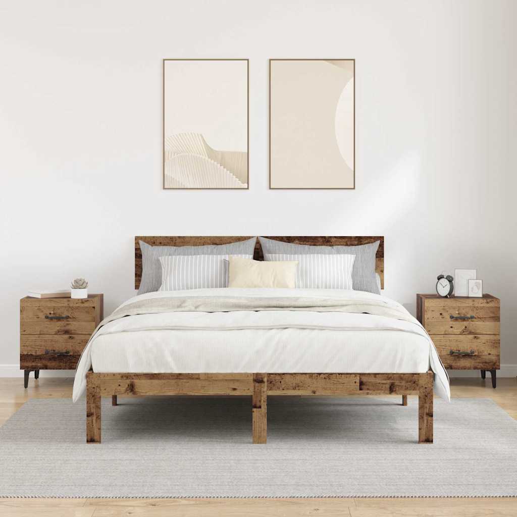 Ντουλάπι κρεβατιού 2 pcs Παλιό ξύλο 40 x 35 x 47,5 εκ