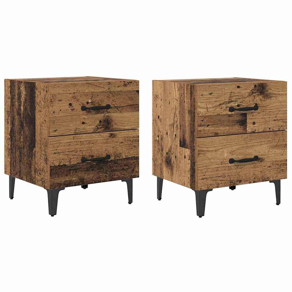 Ντουλάπι κρεβατιού 2 pcs Παλιό ξύλο 40 x 35 x 47,5 εκ