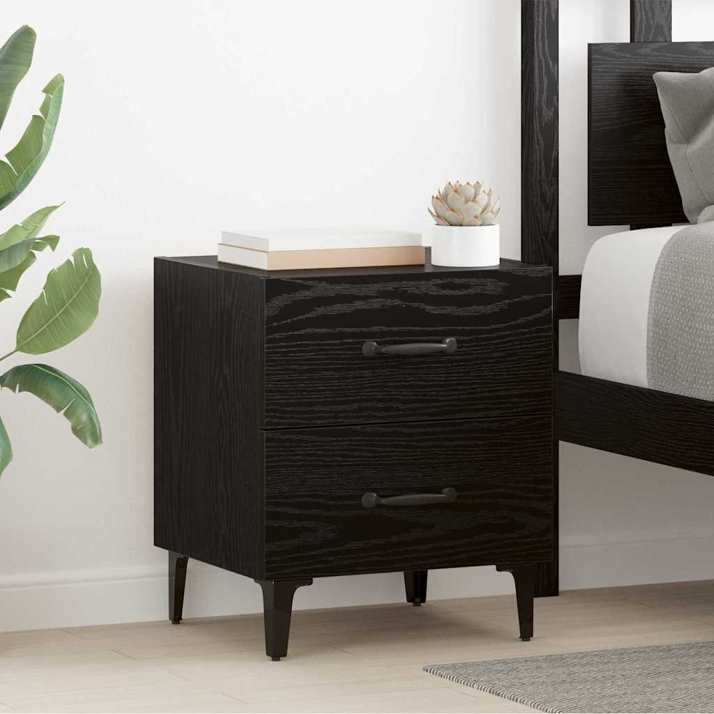 Ντουλάπι κρεβατιού 2 pcs Μαύρη Οξυά 40 x 35 x 47,5 εκ