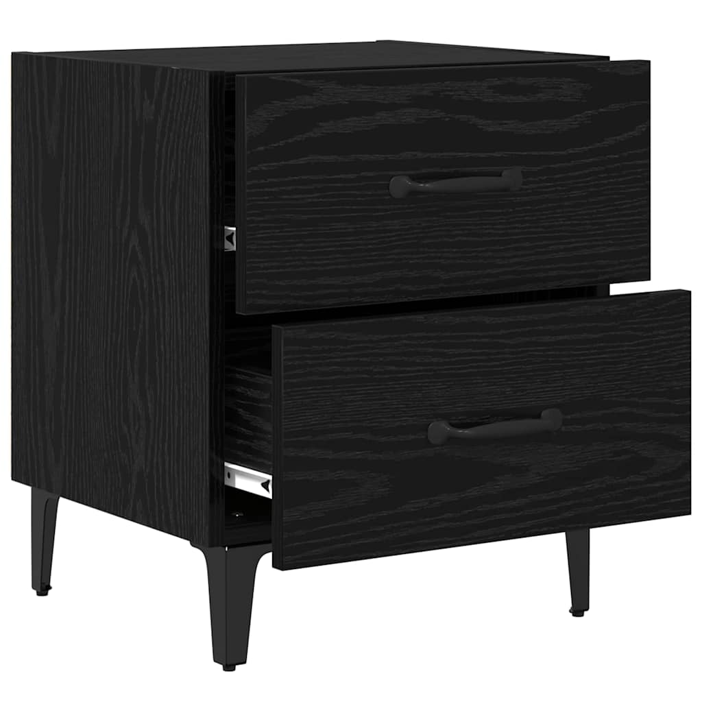 Ντουλάπι κρεβατιού 2 pcs Μαύρη Οξυά 40 x 35 x 47,5 εκ