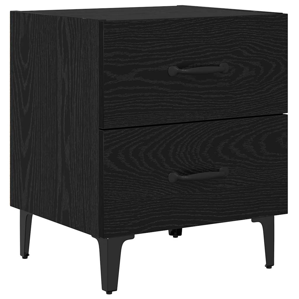 Ντουλάπι κρεβατιού 2 pcs Μαύρη Οξυά 40 x 35 x 47,5 εκ