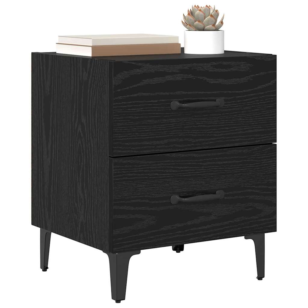 Ντουλάπι κρεβατιού 2 pcs Μαύρη Οξυά 40 x 35 x 47,5 εκ