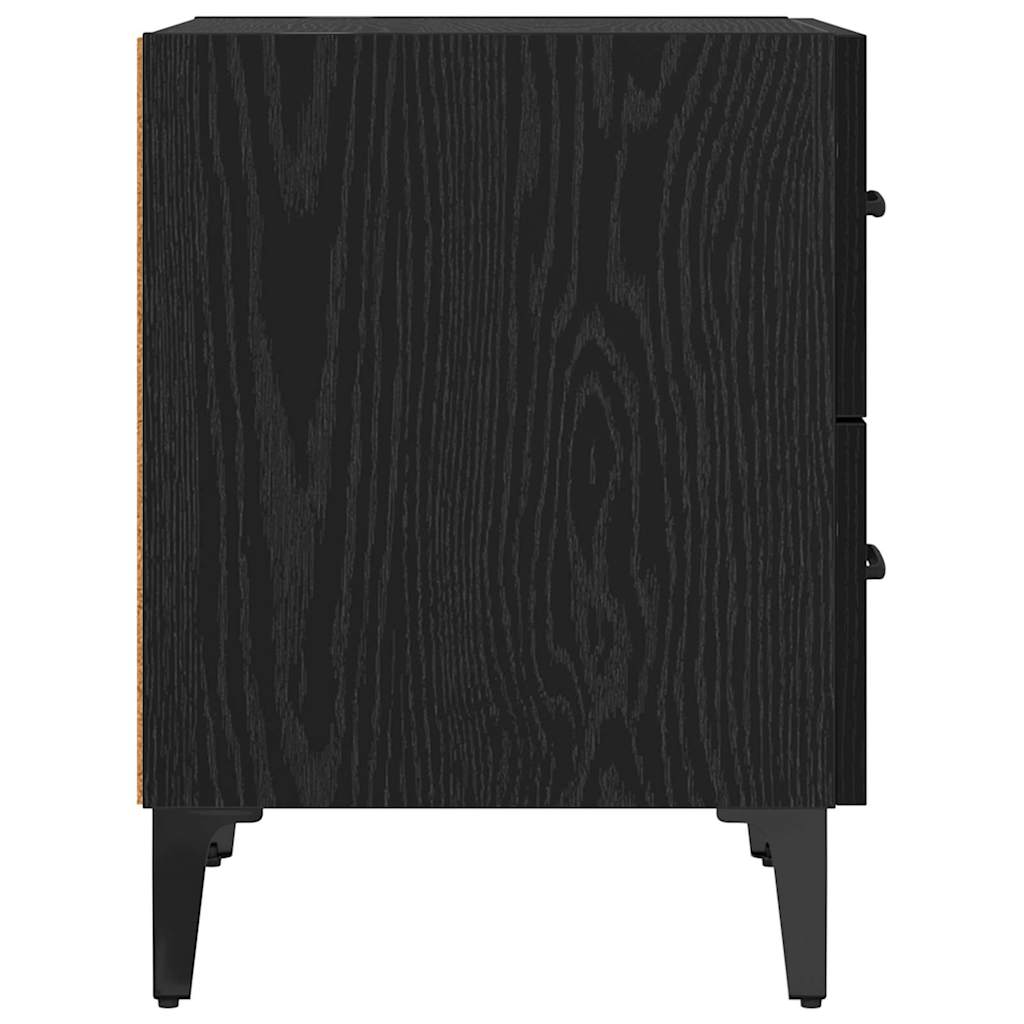 Ντουλάπι κρεβατιού 2 pcs Μαύρη Οξυά 40 x 35 x 47,5 εκ