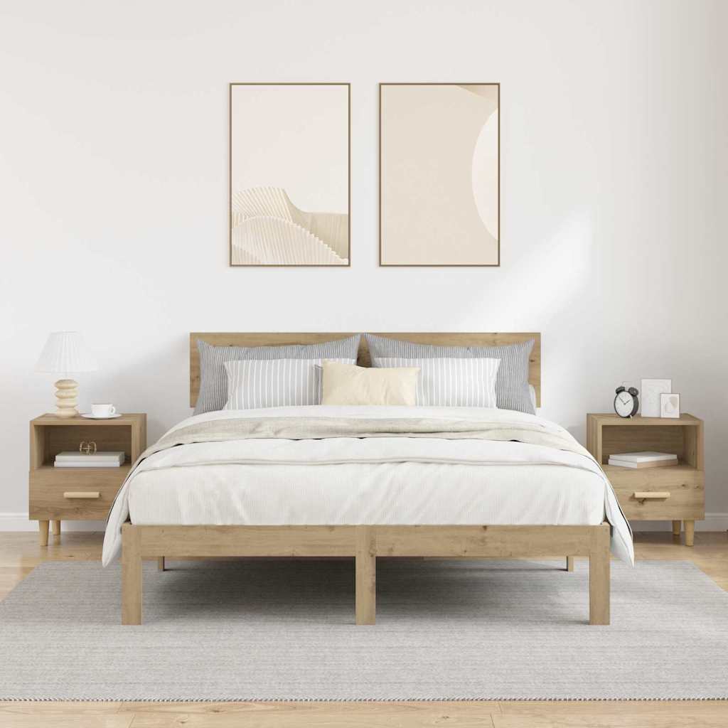 Κομοδίνο 2 pcs Artisan Oak 40 x 35 x 47 εκ. Επεξεργασμένο ξύλο
