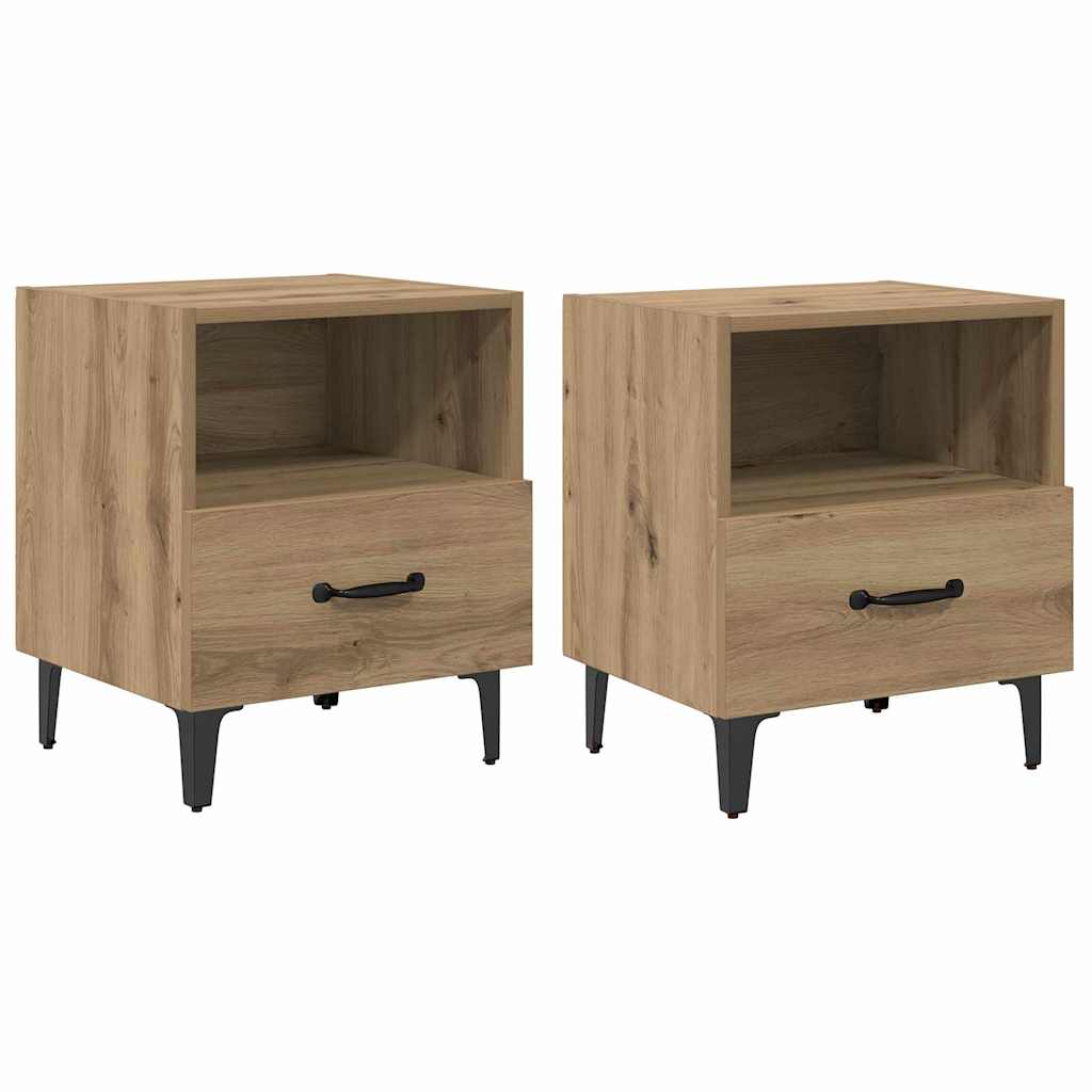 Κομοδίνο 2 pcs Artisan Oak 40 x 35 x 47,5 εκ Επεξεργασμένο ξύλο - Pakobazaar
