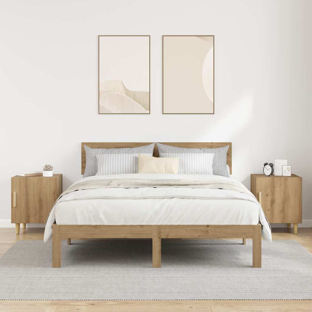 Κομοδίνο 2 pcs Artisan Oak 40 x 40 x 50 cm Επεξεργασμένο ξύλο