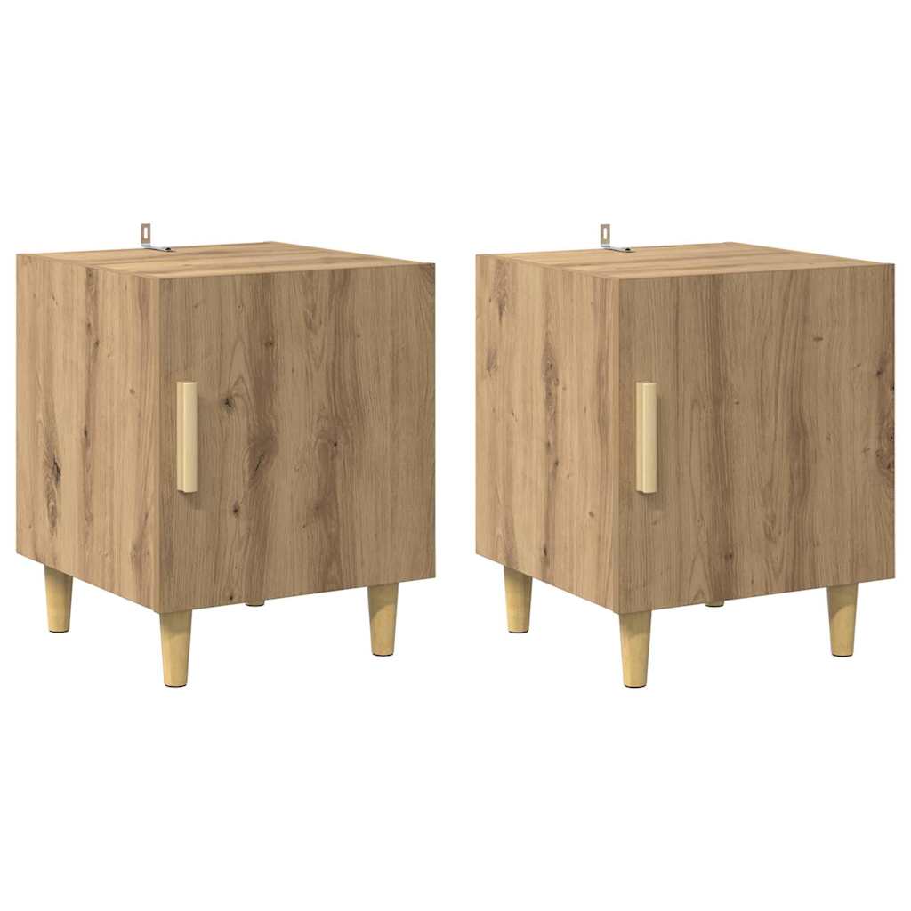 Κομοδίνο 2 pcs Artisan Oak 40 x 40 x 50 cm Επεξεργασμένο ξύλο