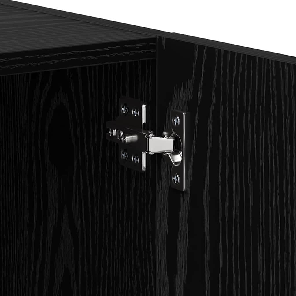 Κομοδίνο 2 pcs Μαύρη Οξυά 40 x 40 x 50 cm Επεξεργασμένο ξύλο