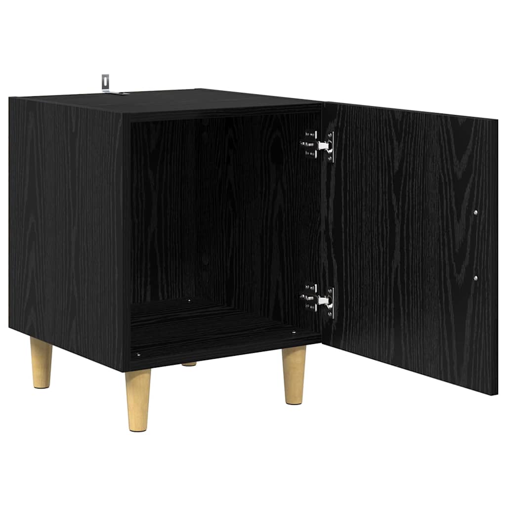 Κομοδίνο 2 pcs Μαύρη Οξυά 40 x 40 x 50 cm Επεξεργασμένο ξύλο