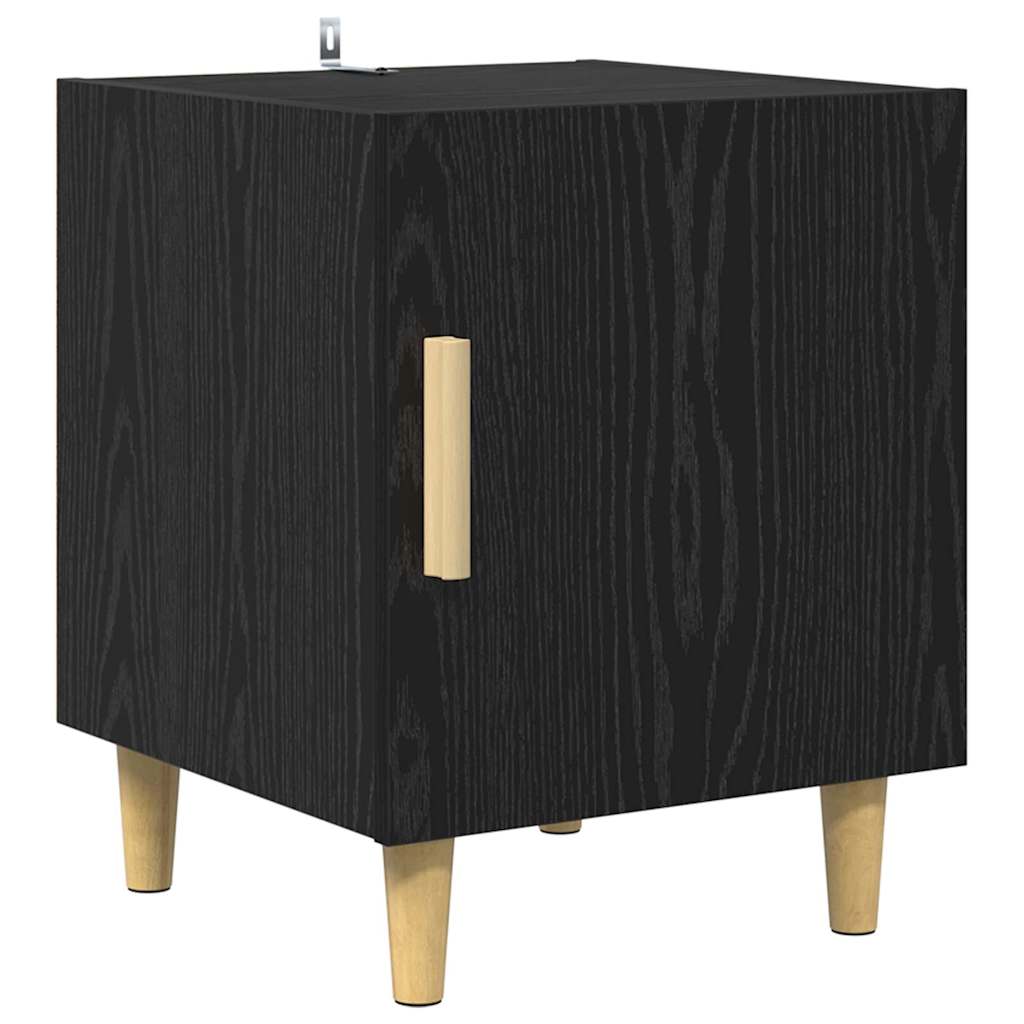 Κομοδίνο 2 pcs Μαύρη Οξυά 40 x 40 x 50 cm Επεξεργασμένο ξύλο