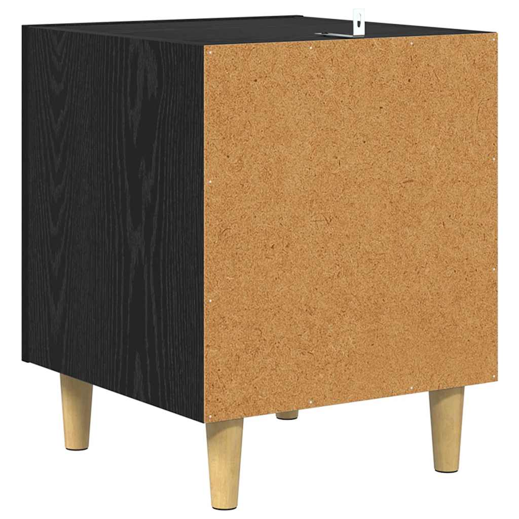 Κομοδίνο 2 pcs Μαύρη Οξυά 40 x 40 x 50 cm Επεξεργασμένο ξύλο