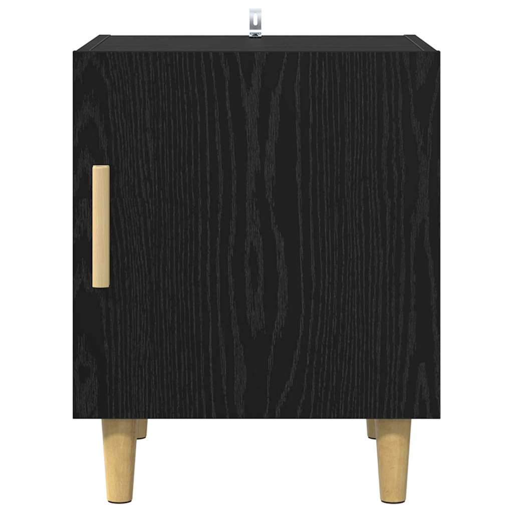 Κομοδίνο 2 pcs Μαύρη Οξυά 40 x 40 x 50 cm Επεξεργασμένο ξύλο