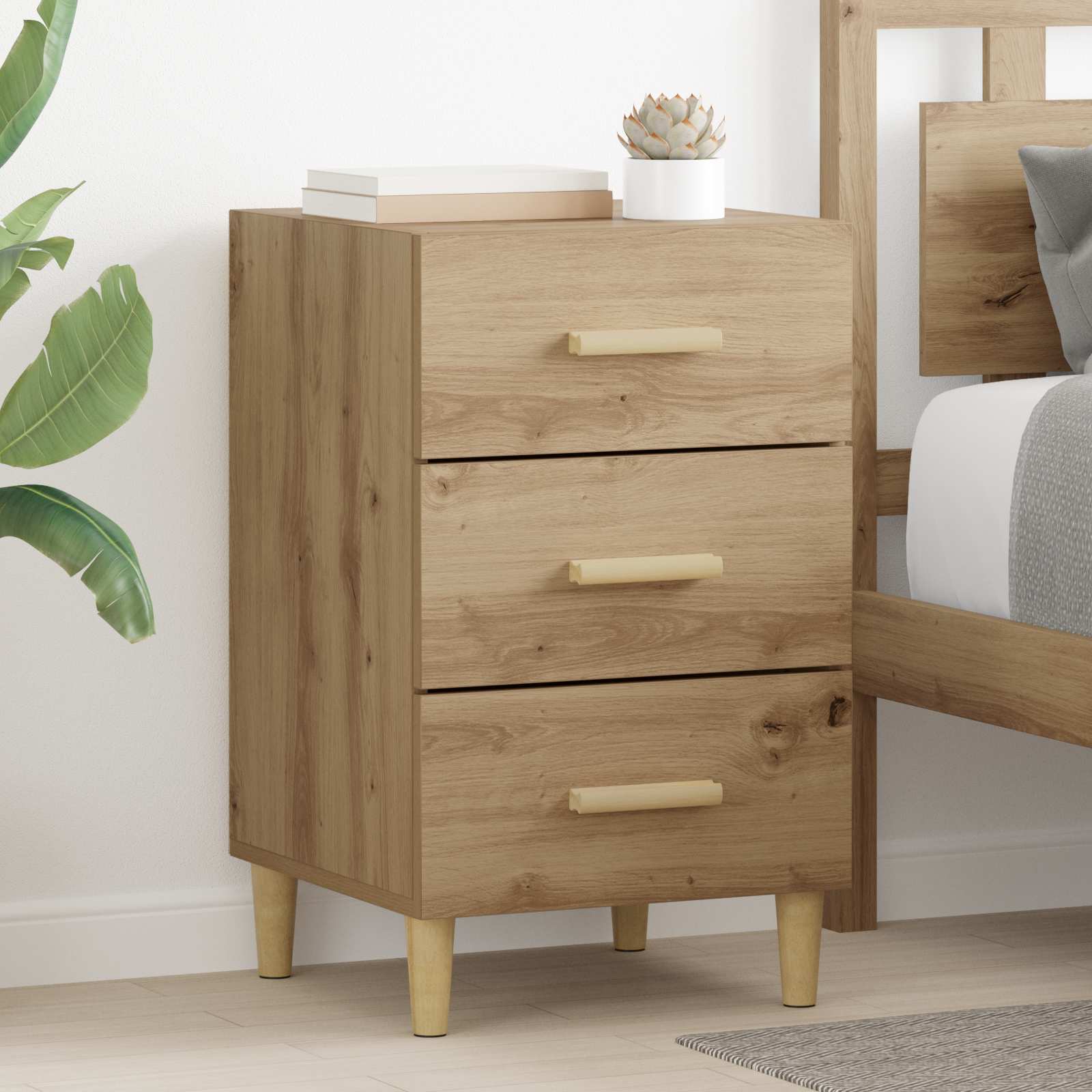 Κομοδίνο Artisan Oak 40 x 40 x 66 εκ. Επεξεργασμένο ξύλο - Pakobazaar