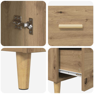 Πλαϊνό γραφείο Artisan Oak 34 x 69.5 x 90 εκ Επεξεργασμένο ξύλο - Pakobazaar