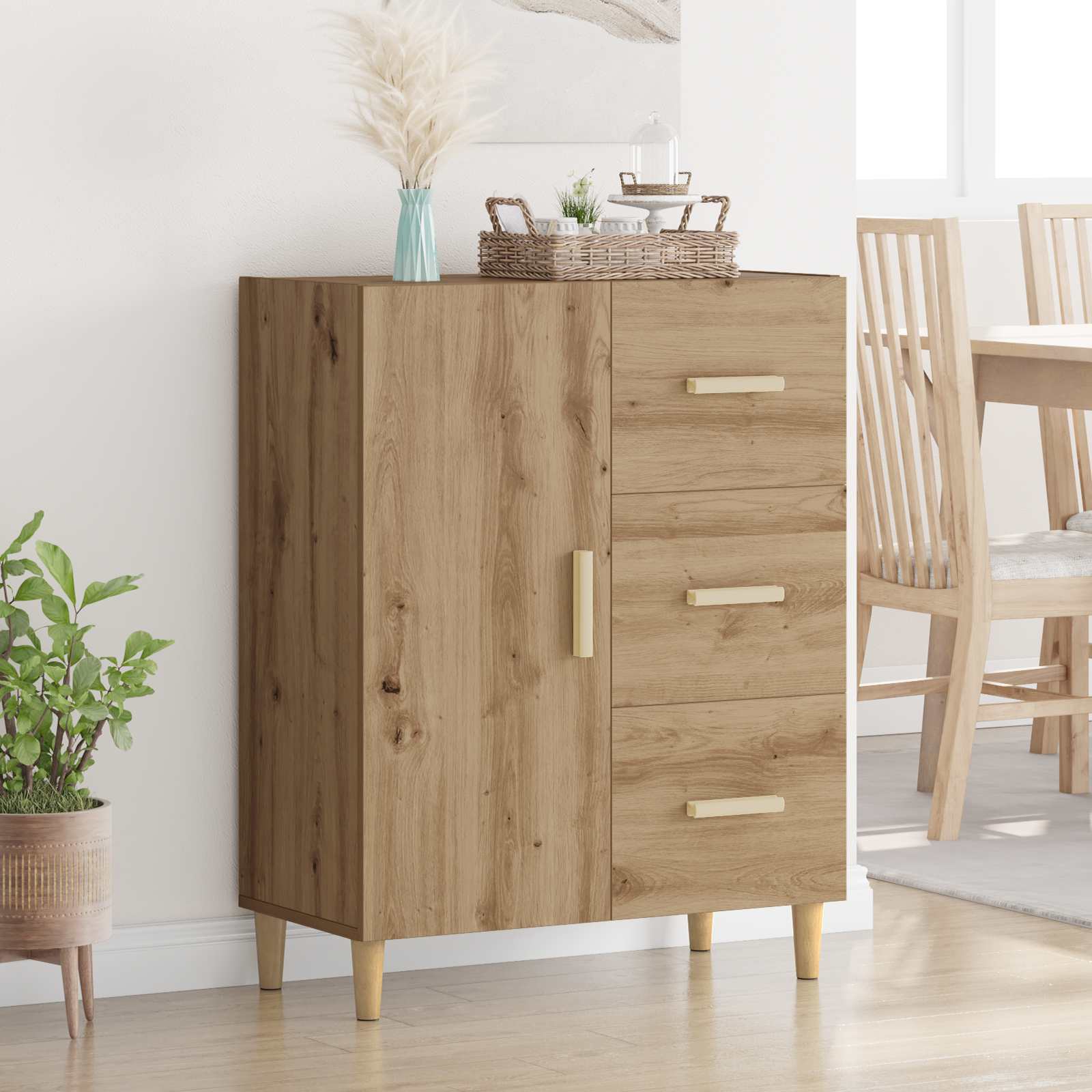 Πλαϊνό γραφείο Artisan Oak 34 x 69.5 x 90 εκ Επεξεργασμένο ξύλο - Pakobazaar