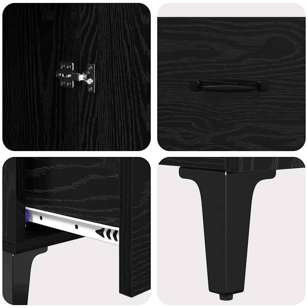 Highboard με συρτάρι Μαύρη Οξυά 70 x 31 x 115 εκ - Pakobazaar