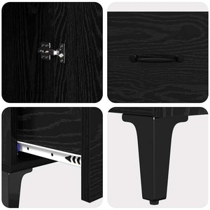 Highboard με συρτάρι Μαύρη Οξυά 70 x 31 x 115 εκ - Pakobazaar