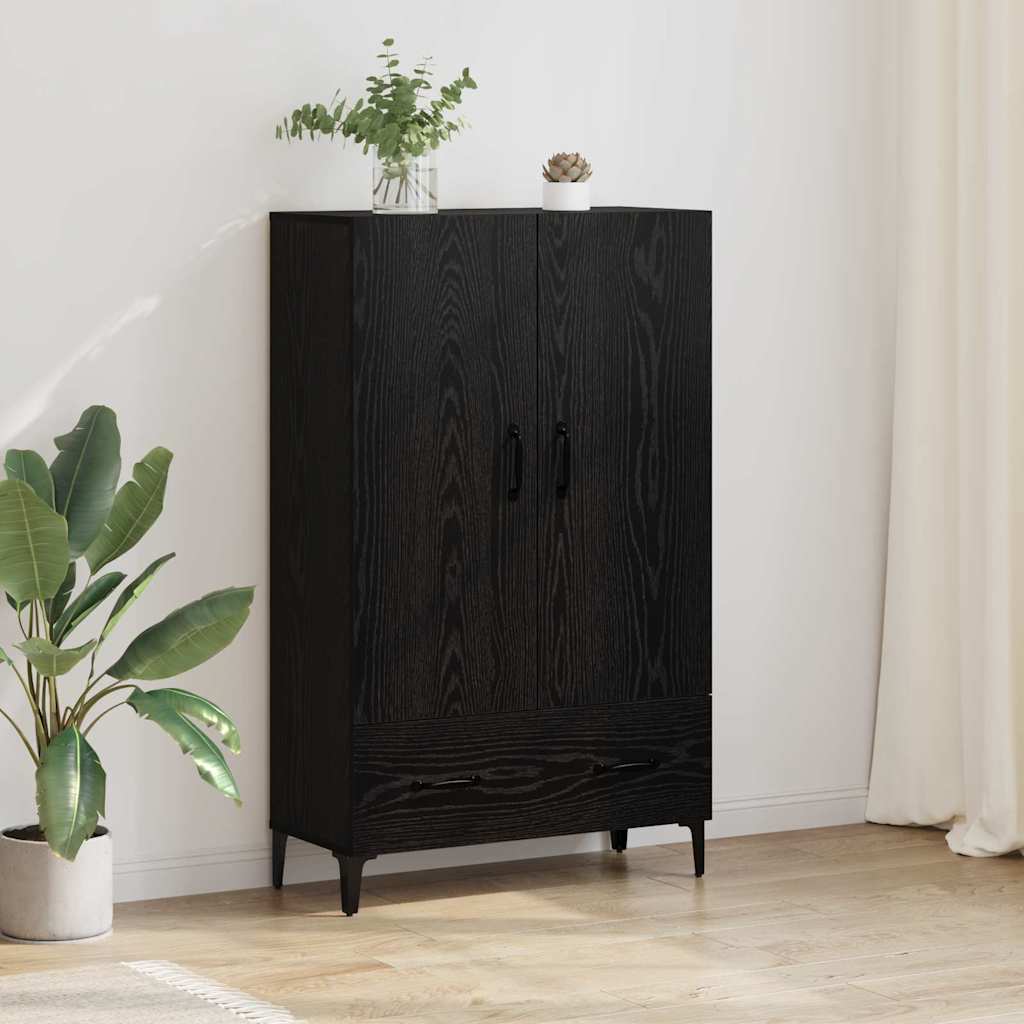 Highboard με συρτάρι Μαύρη Οξυά 70 x 31 x 115 εκ - Pakobazaar