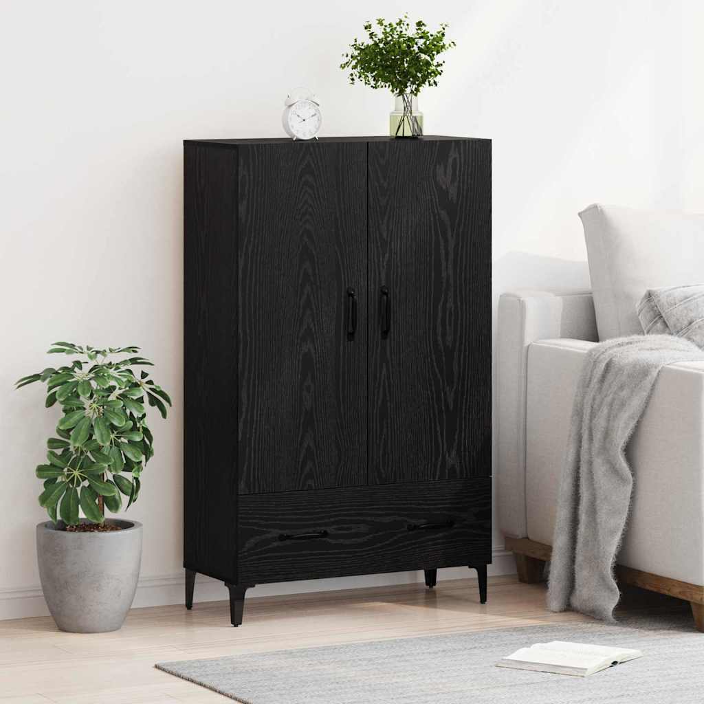 Highboard με συρτάρι Μαύρη Οξυά 70 x 31 x 115 εκ - Pakobazaar