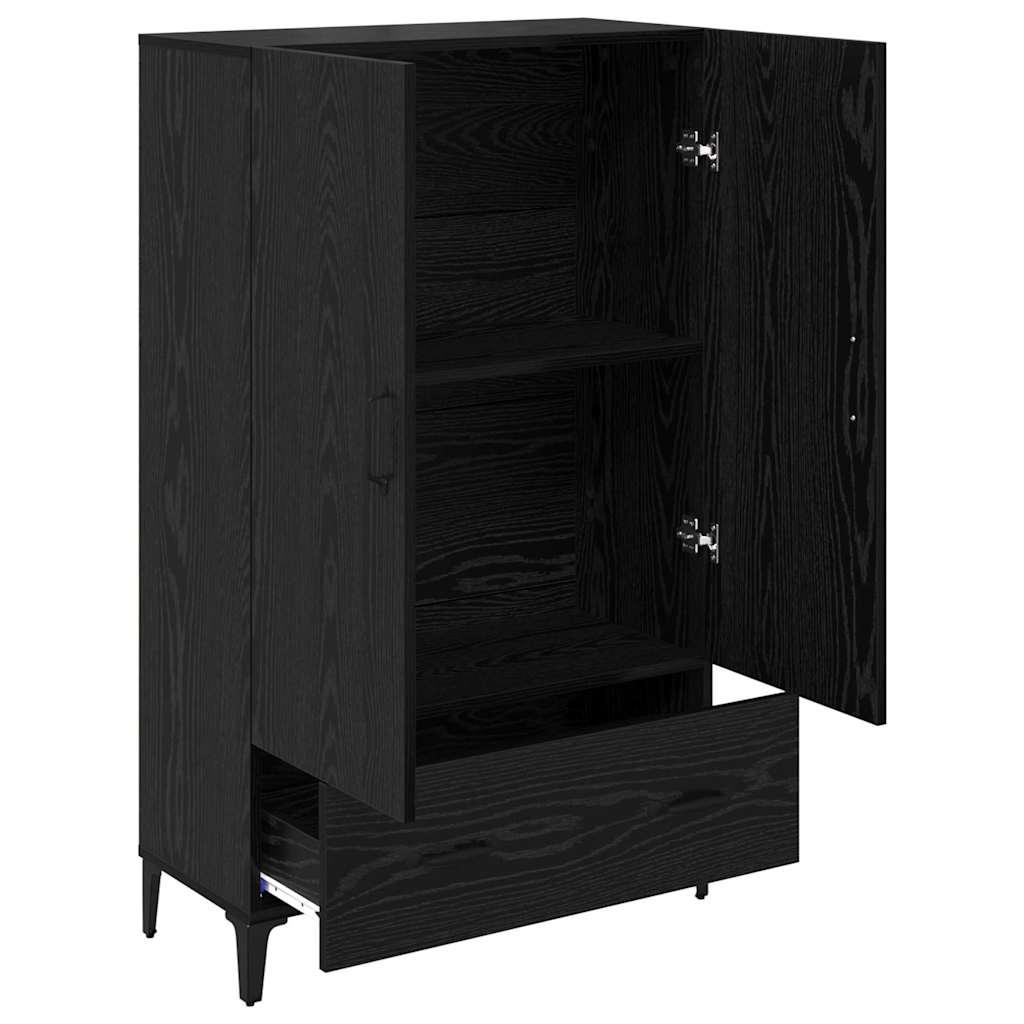 Highboard με συρτάρι Μαύρη Οξυά 70 x 31 x 115 εκ - Pakobazaar