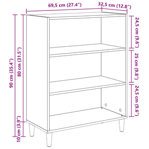 Πλαϊνό γραφείο Παλιό ξύλο 69,5 x 32,5 x 90 εκ - Pakobazaar
