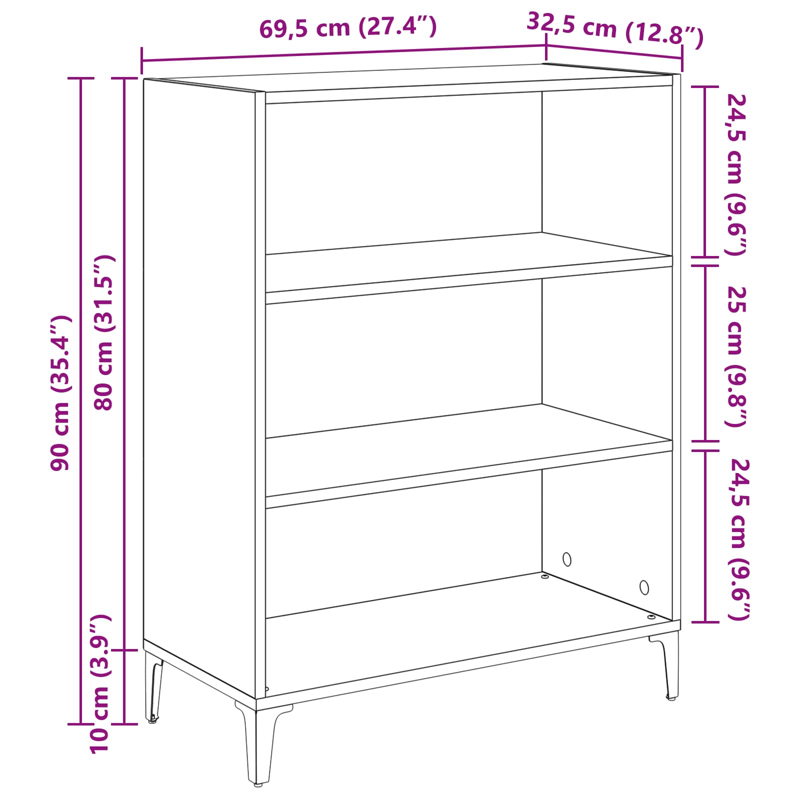 Πλαϊνό γραφείο Artisan Oak 69,5 x 32,5 x 90 εκ - Pakobazaar