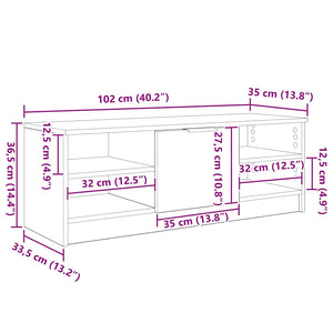 Ντουλάπι TV 102 x 35 x 36,5 εκ Μαύρη Οξυά Επεξεργασμένο Ξύλο