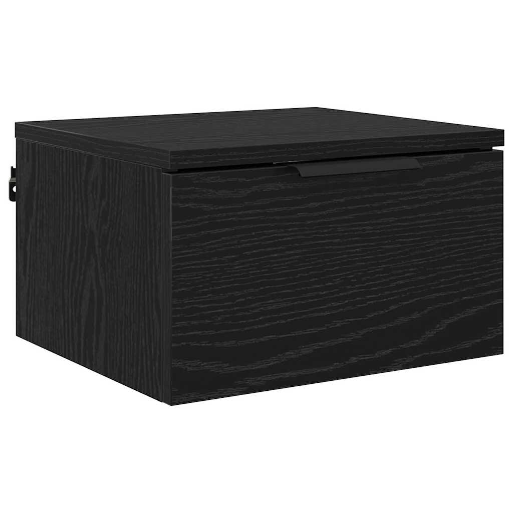 Κομοδίνο 2 pcs Μαύρη Οξυά 34 x 30 x 20 εκ Επεξεργασμένο ξύλο