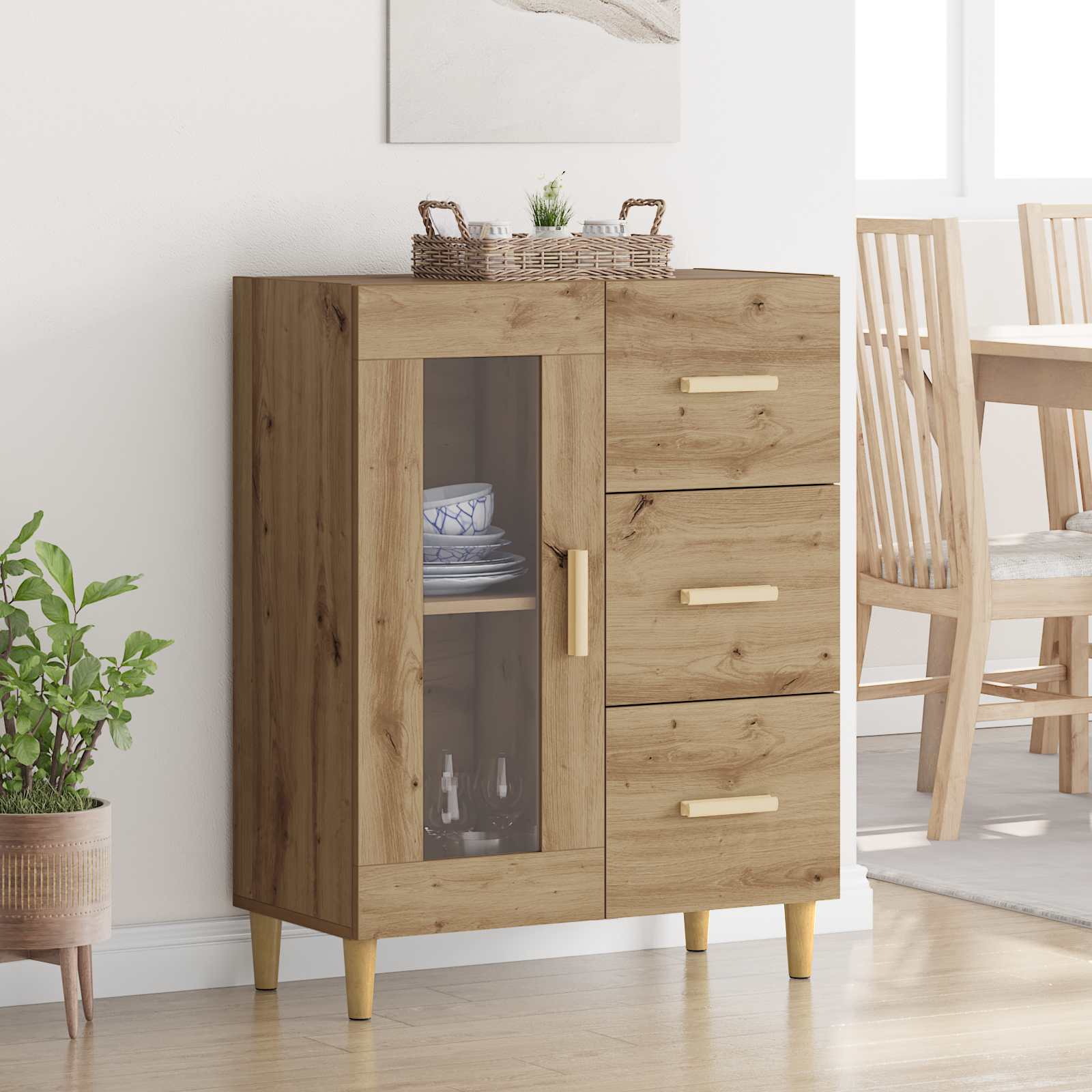 Πλαϊνό γραφείο με συρτάρι Artisan Oak 69,5 x 34 x 90 εκ. - Pakobazaar