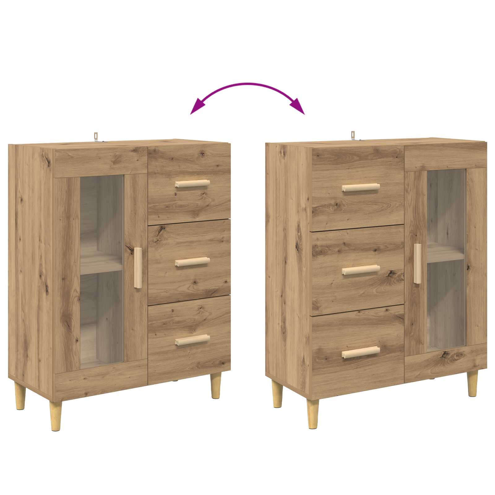 Πλαϊνό γραφείο με συρτάρι Artisan Oak 69,5 x 34 x 90 εκ. - Pakobazaar