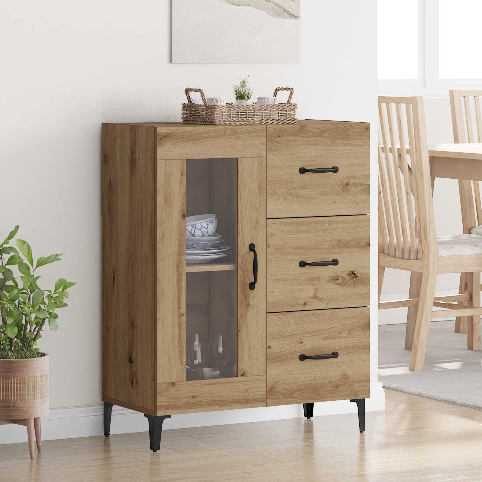 Πλαϊνό γραφείο με συρτάρι Artisan Oak 69,5 x 34 x 90 εκ. - Pakobazaar