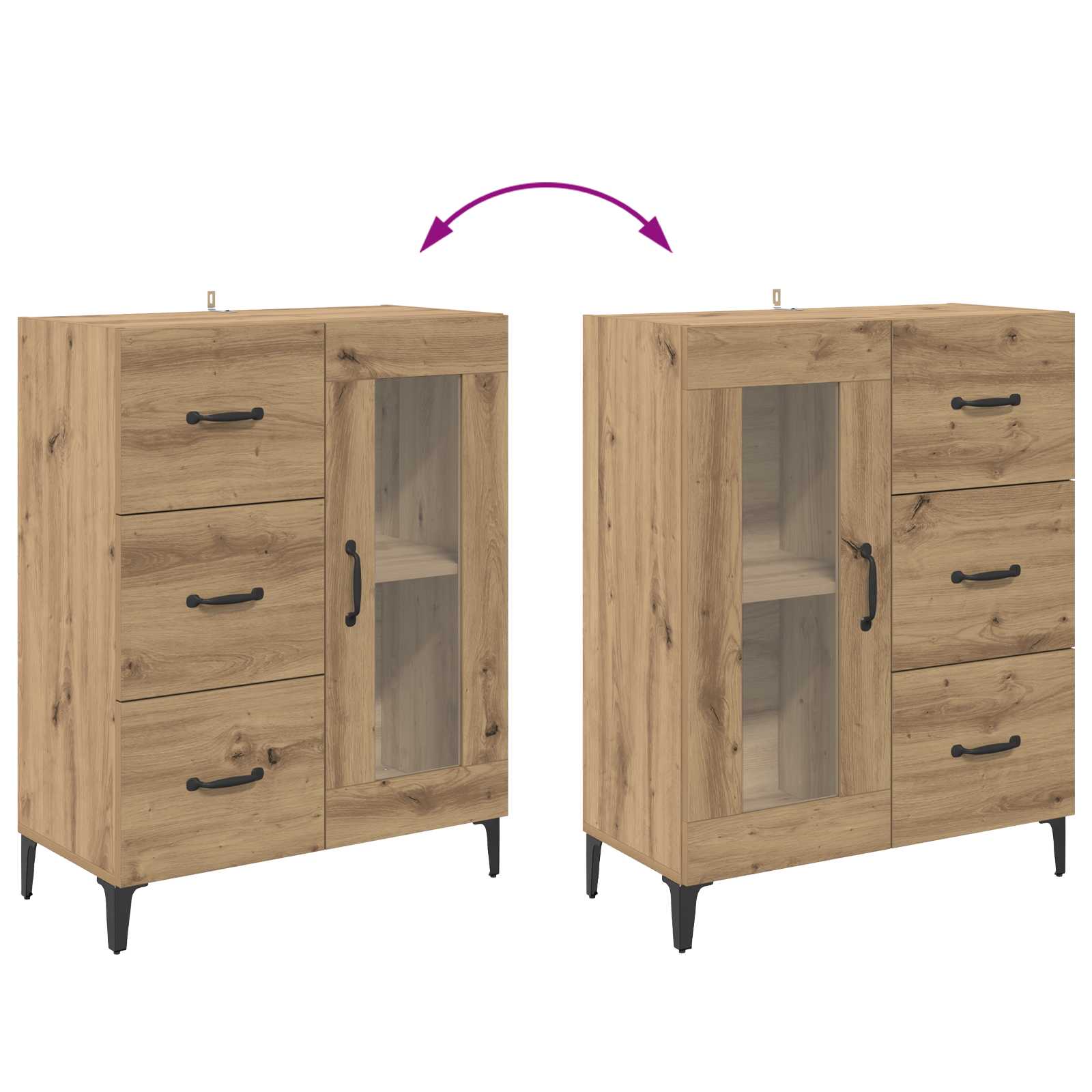Πλαϊνό γραφείο με συρτάρι Artisan Oak 69,5 x 34 x 90 εκ. - Pakobazaar