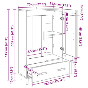 Highboard Artisan Oak 70 x 31 x 115 εκ Επεξεργασμένο ξύλο - Pakobazaar