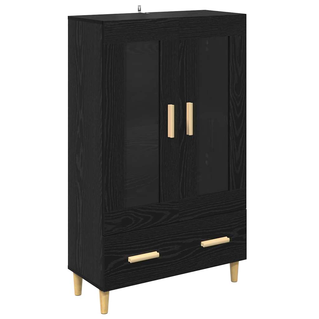 Highboard Μαύρη Οξυά 70 x 31 x 115 εκ Επεξεργασμένο ξύλο