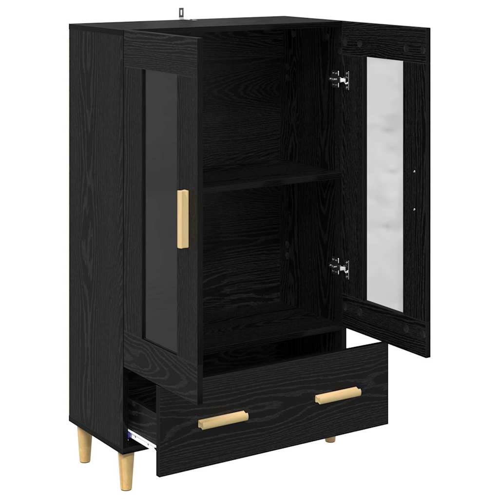 Highboard Μαύρη Οξυά 70 x 31 x 115 εκ Επεξεργασμένο ξύλο
