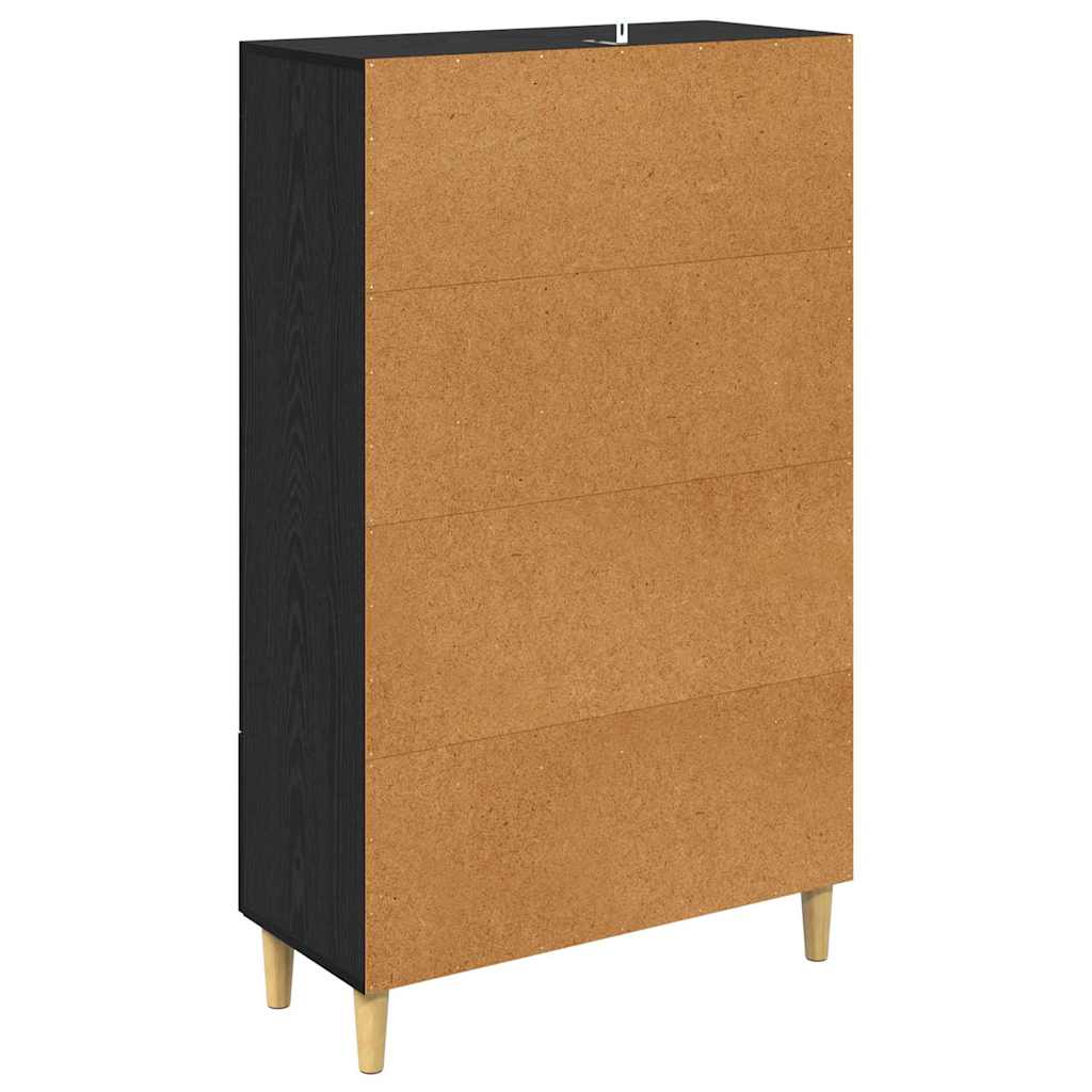 Highboard Μαύρη Οξυά 70 x 31 x 115 εκ Επεξεργασμένο ξύλο