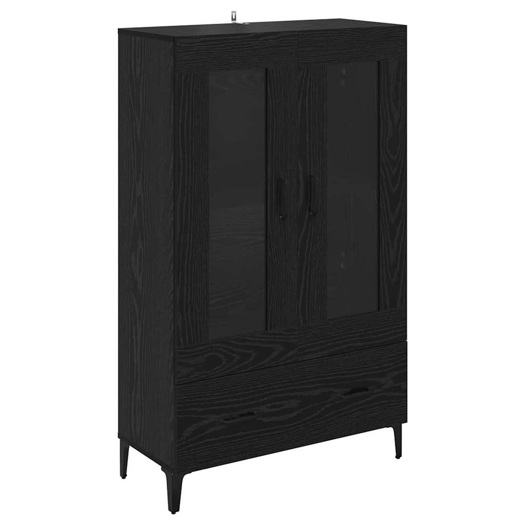 Highboard με συρτάρι Μαύρη Οξυά 70 x 31 x 115 εκ