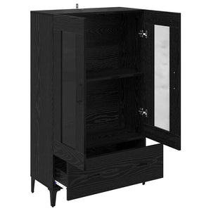 Highboard Μαύρη Οξυά 70 x 31 x 115 εκ