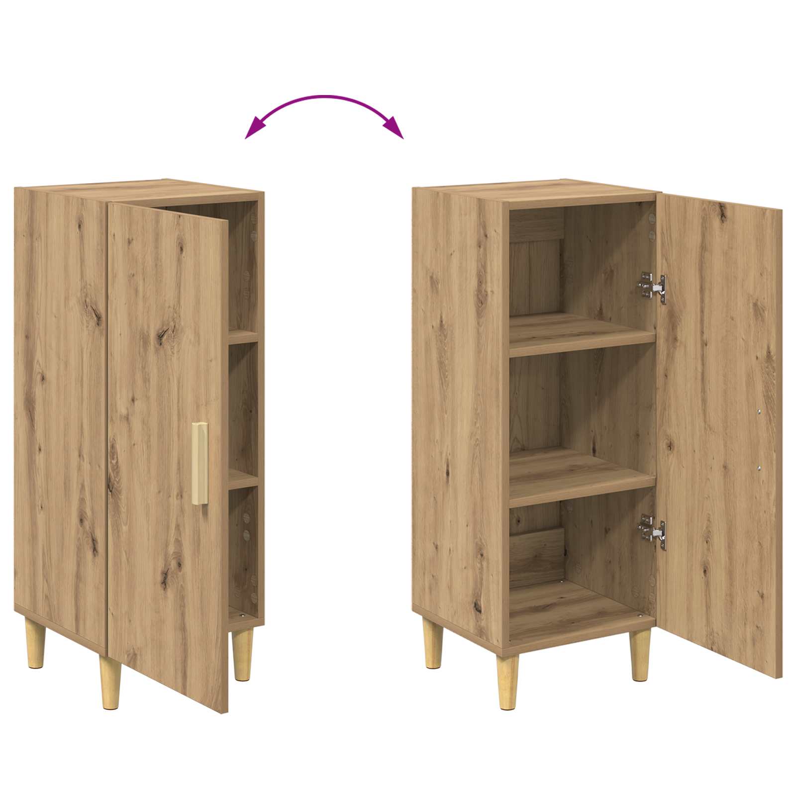 Πλαϊνό γραφείο Επιτοίχιο Artisan Oak 34,5 x 34 x 90 εκ. - Pakobazaar