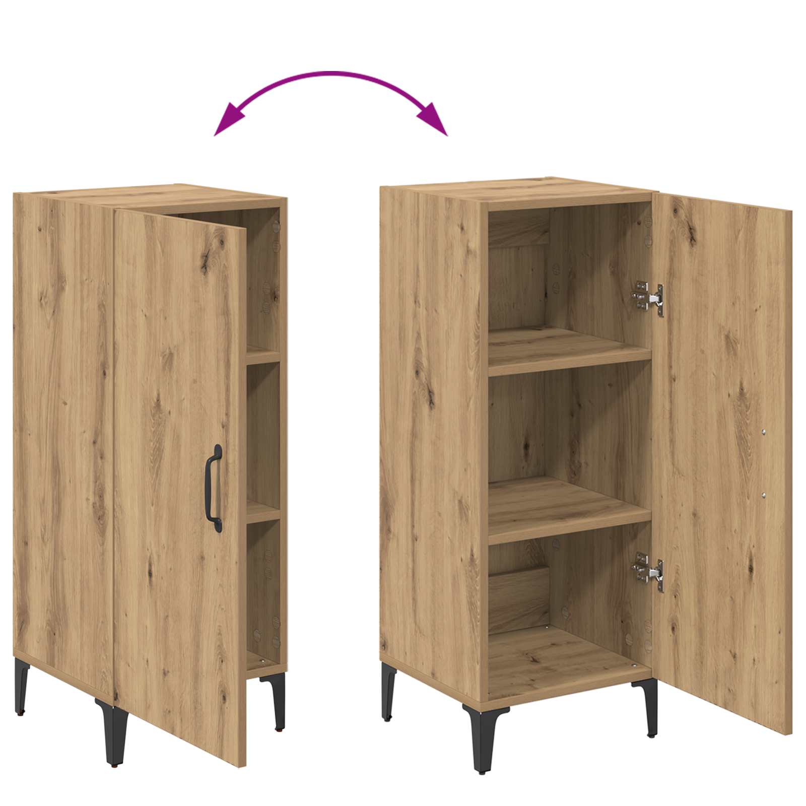 Πλαϊνό γραφείο Επιτοίχιο Artisan Oak 34,5 x 34 x 90 εκ. - Pakobazaar