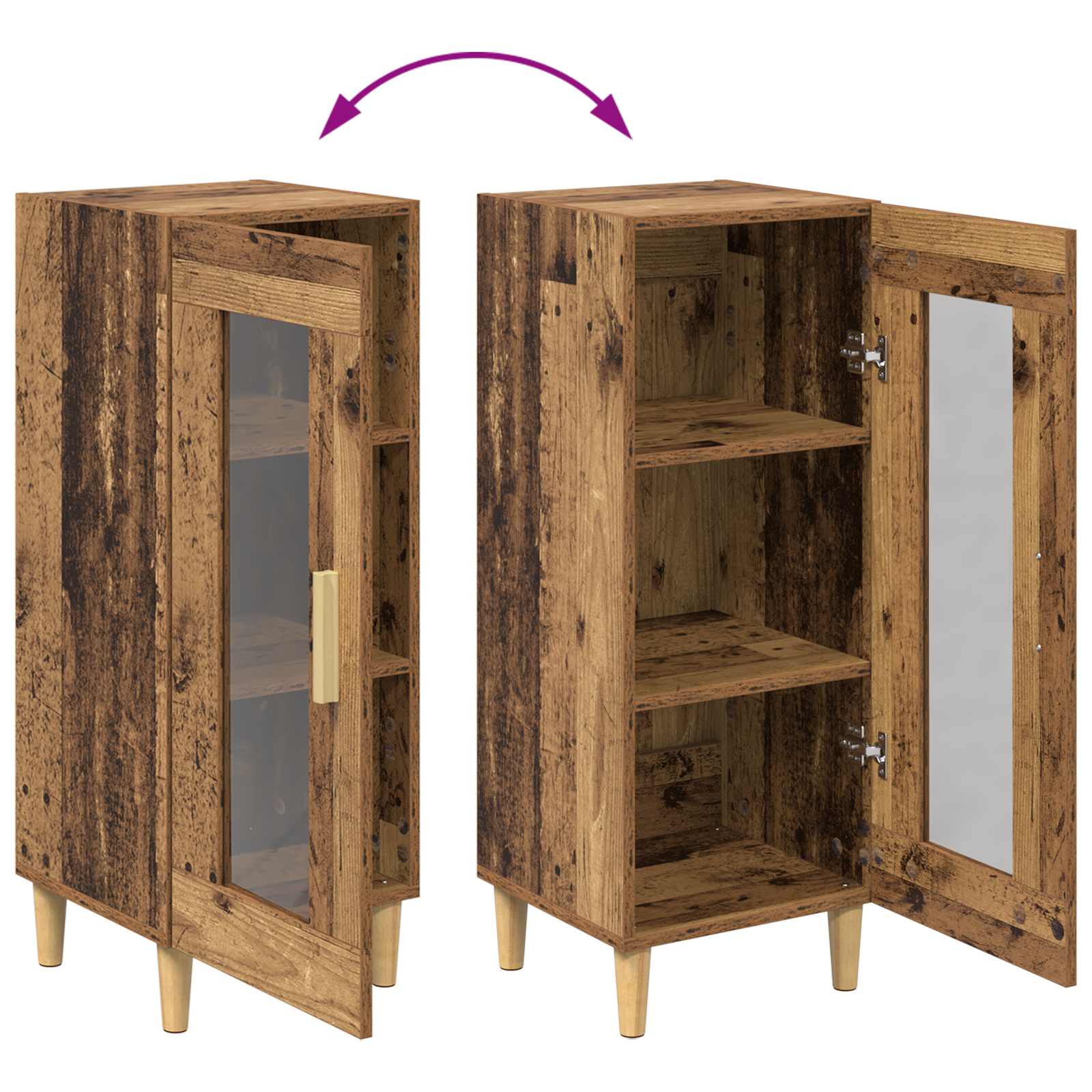 Πλαϊνό γραφείο Παλιό ξύλο 34.5 x 32.5 x 90 εκ. - Pakobazaar
