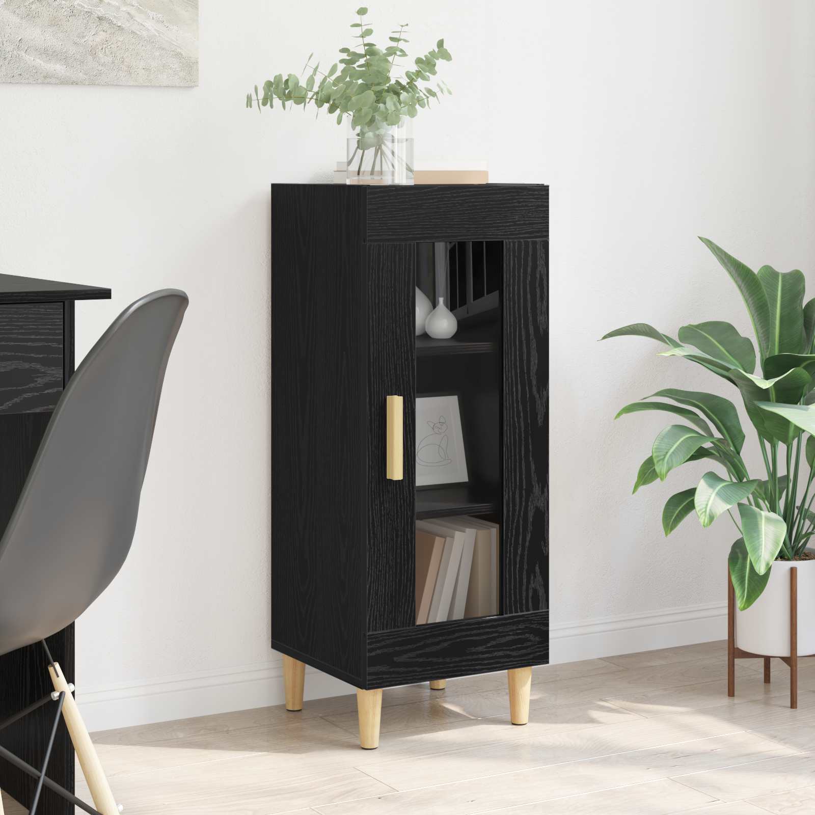 Πλαϊνό γραφείο Μαύρη Οξυά 34.5 x 32.5 x 90 εκ. - Pakobazaar