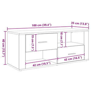 Ντουλάπι TV 100 x 35 x 40 εκ Artisan Oak Επεξεργασμένο Ξύλο
